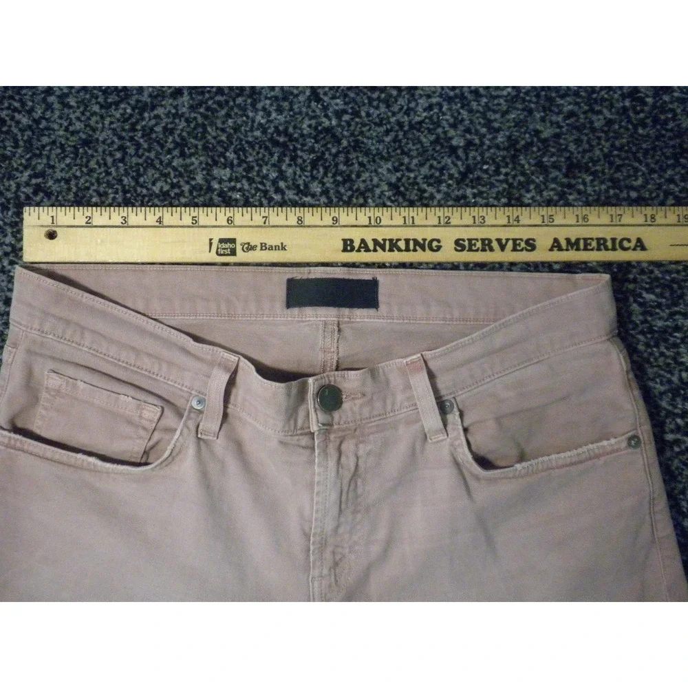 J Brand Tyler Jeans Mens 33x32 Thrashed‎ Radish Red Denim Slim Fit Distressed